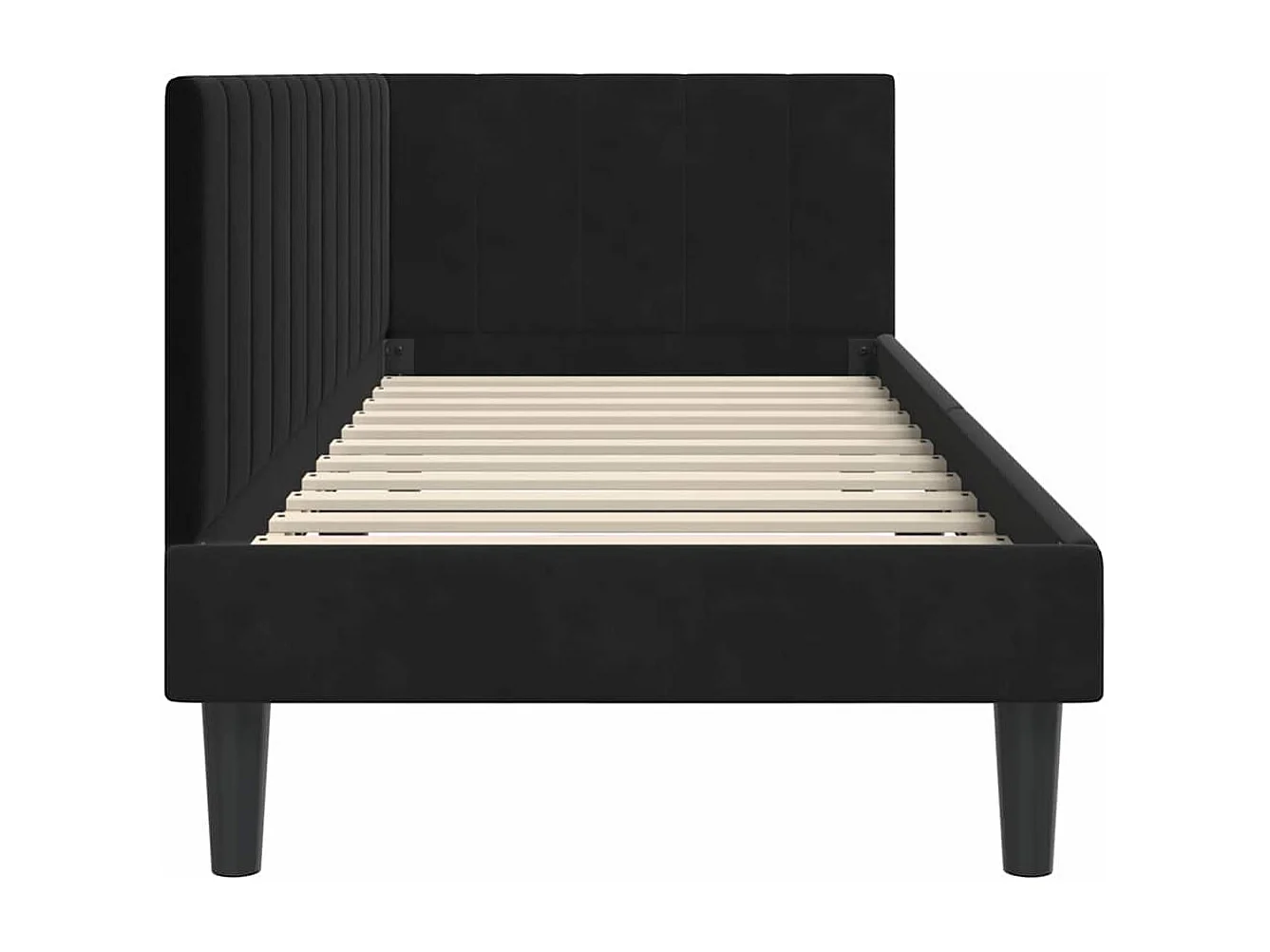 Hoekbedframe met hoofdbord Zwart 80 x 200 cm Fluweel