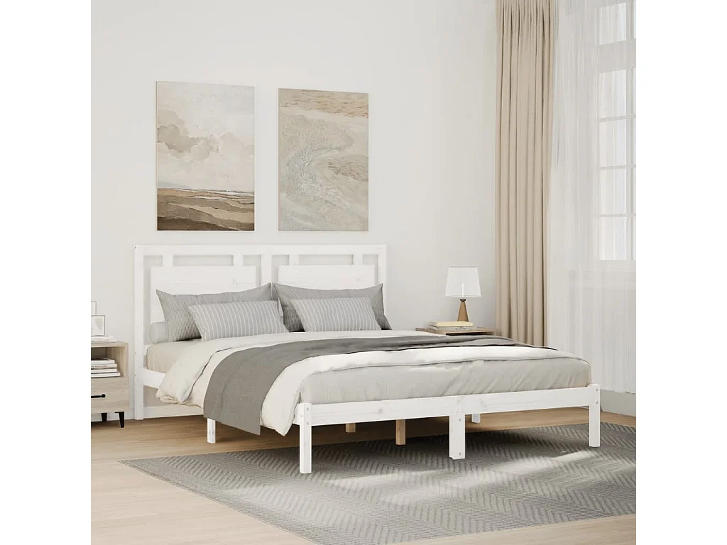 Struttura letto extra lunga senza materasso 140x220 cm in legno massello