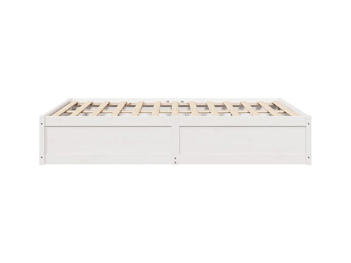 Struttura letto senza materasso bianco 140x200 cm in legno massello di pino