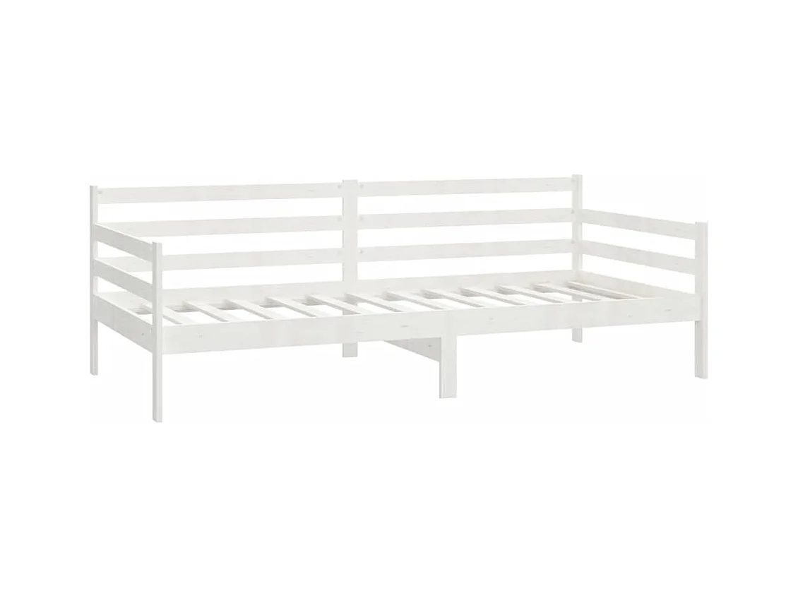 Divano letto con materasso 90x200 cm Bianco Legno massello di pino