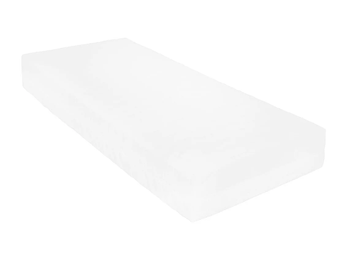 Lit de repos avec matelas 90x200 cm Blanc Bois de pin massif