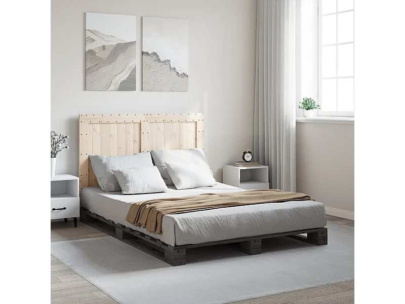 Bedframe zonder matras grijs 140x200 cm massief grenenhout