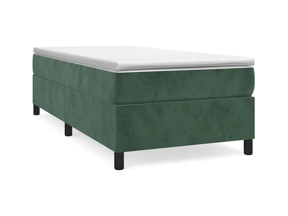 Rete a doghe e materasso Verde scuro 80x200 cm Velluto