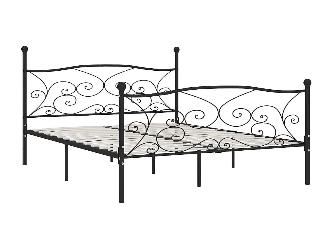 Cadre de lit sans matelas avec sommier à lattes métal 200x200cm