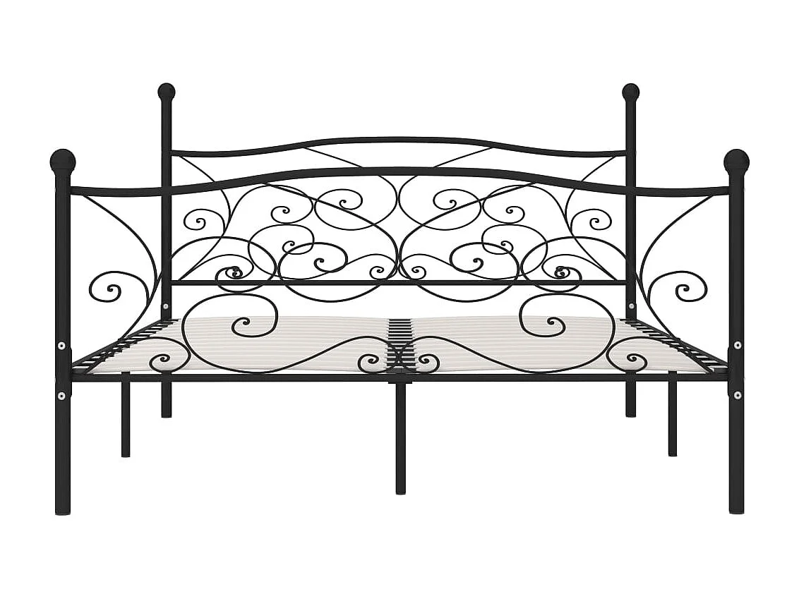 Cadre de lit sans matelas avec sommier à lattes métal 200x200cm