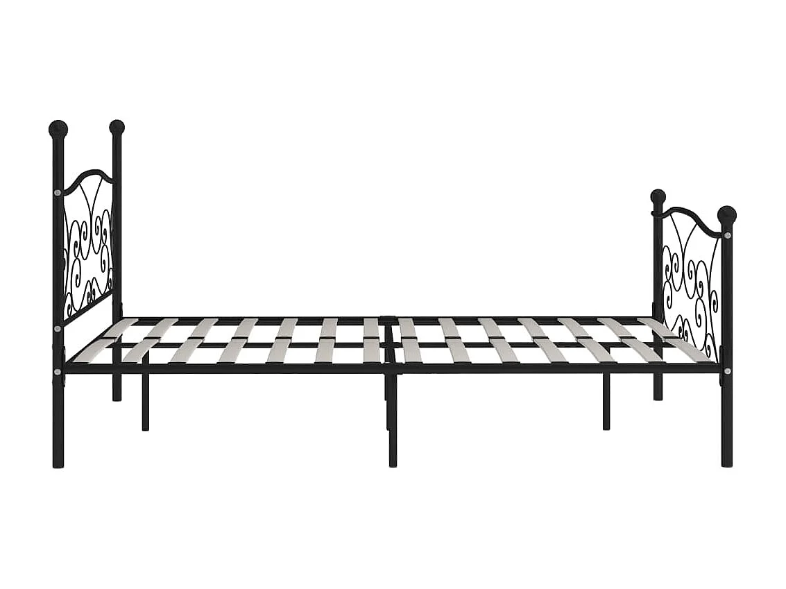 Cadre de lit sans matelas avec sommier à lattes métal 200x200cm
