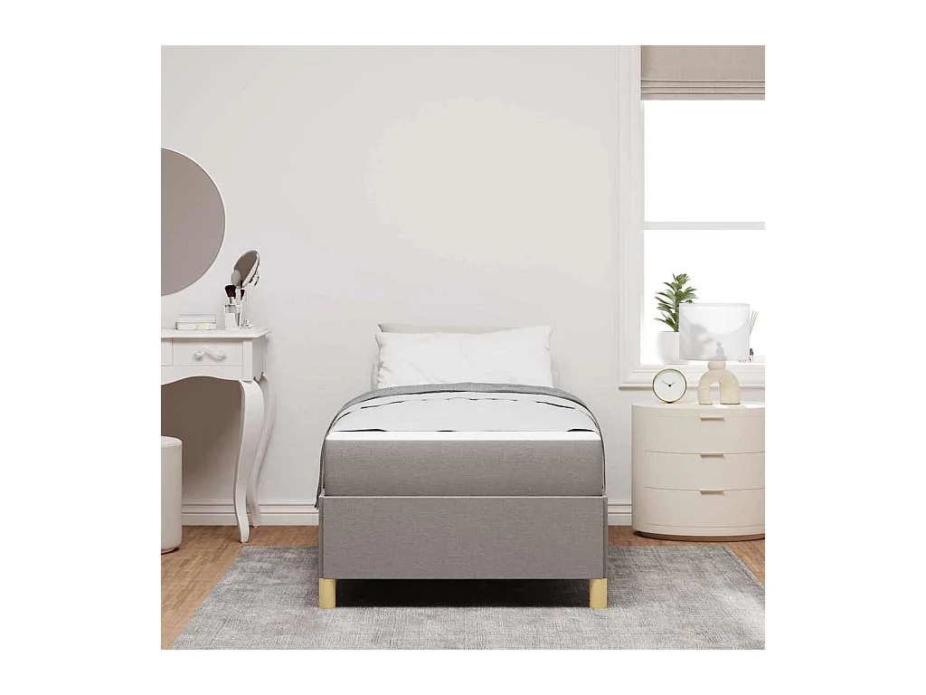 Boxspringbed met matras Taupe en wit 90 x 190 cm stof