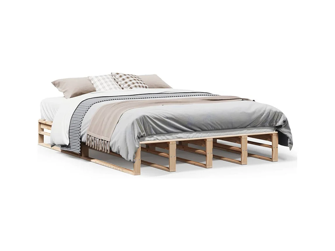 Estructura de cama sin colchón 160x200 cm madera maciza de pino