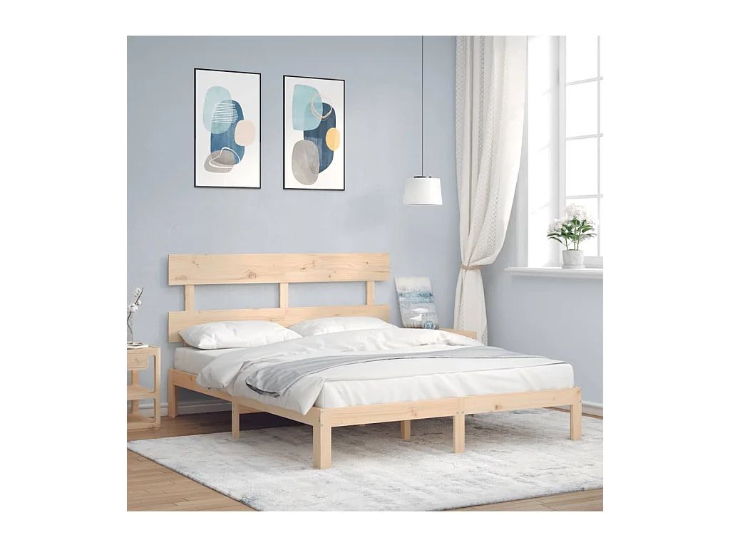Struttura letto senza materasso 160x200 cm in legno massello di pino