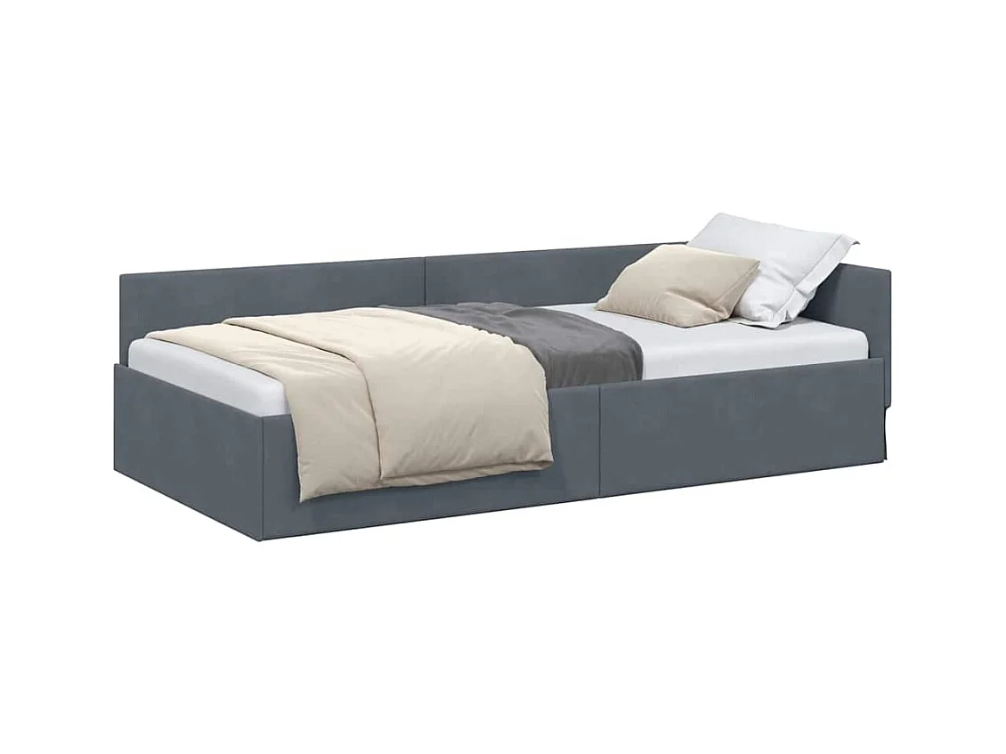 Estructura de cama de esquina Otro Gris oscuro 90 x 200 cm