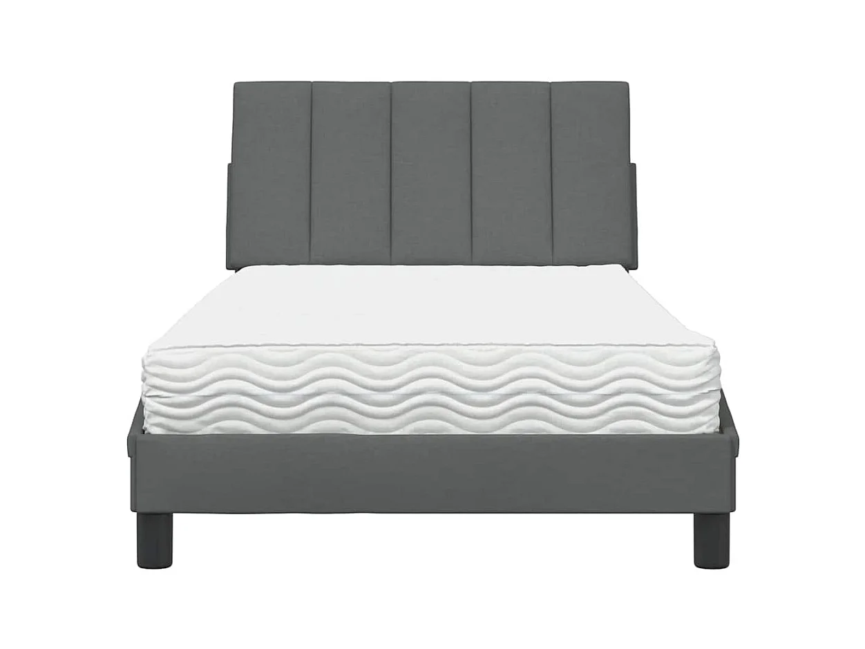 Letto con materasso grigio scuro tessuto 100x200 cm