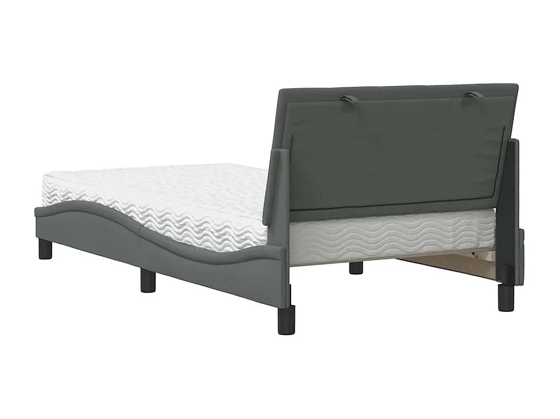 Letto con materasso grigio scuro tessuto 100x200 cm