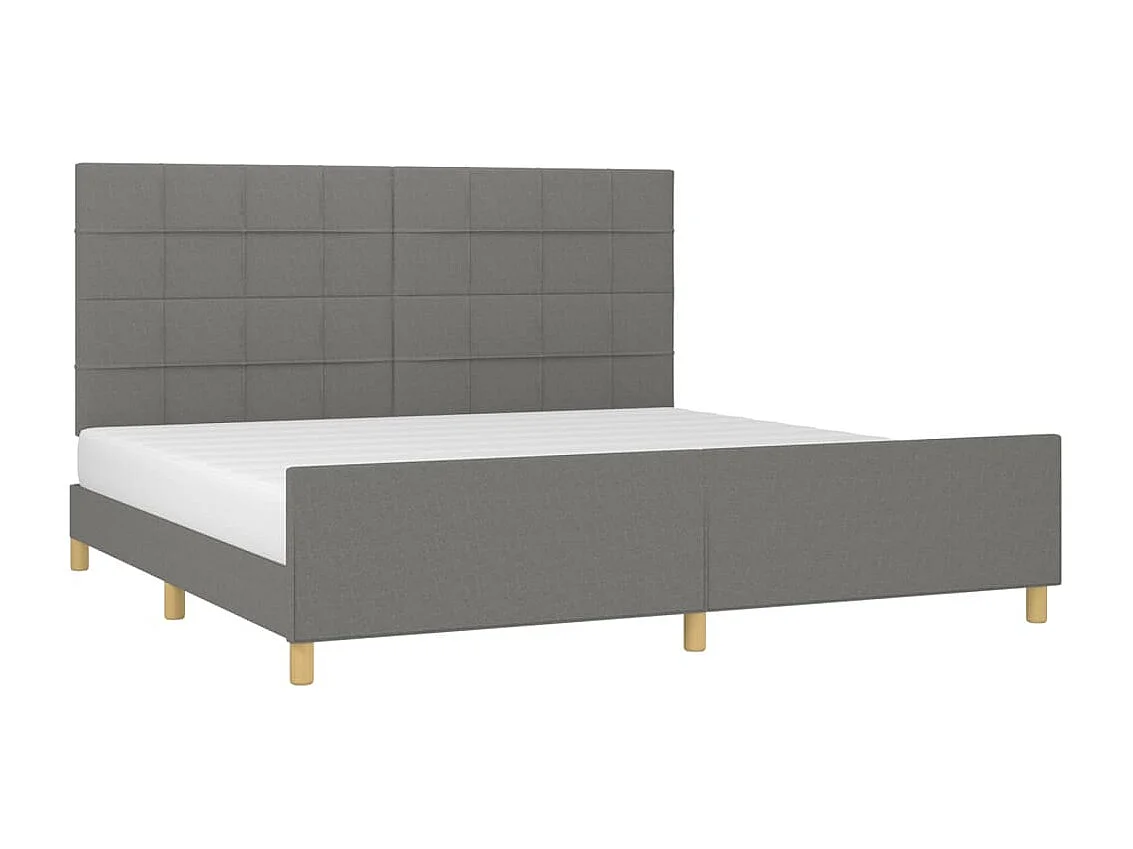 Estructura de cama sin colchón de tela gris oscuro 200x200 cm