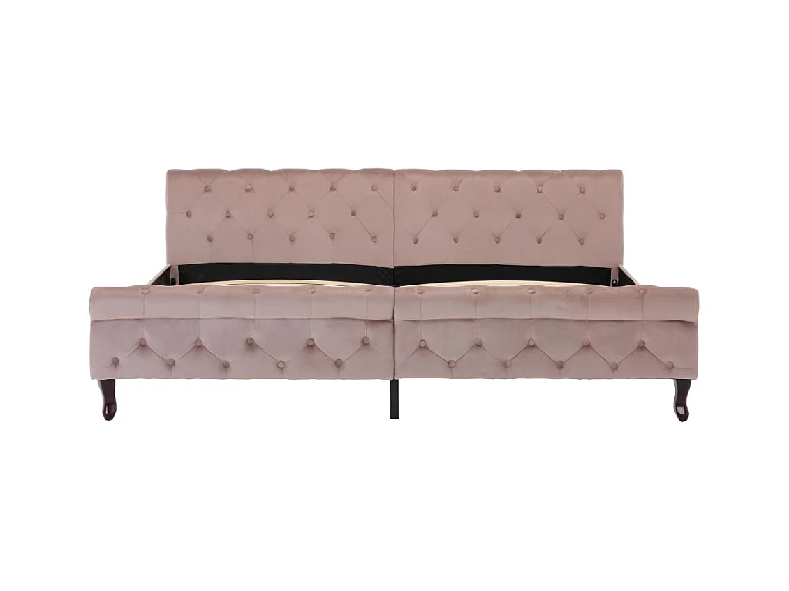 Estructura de cama sin colchón terciopelo rosa 200x200 cm
