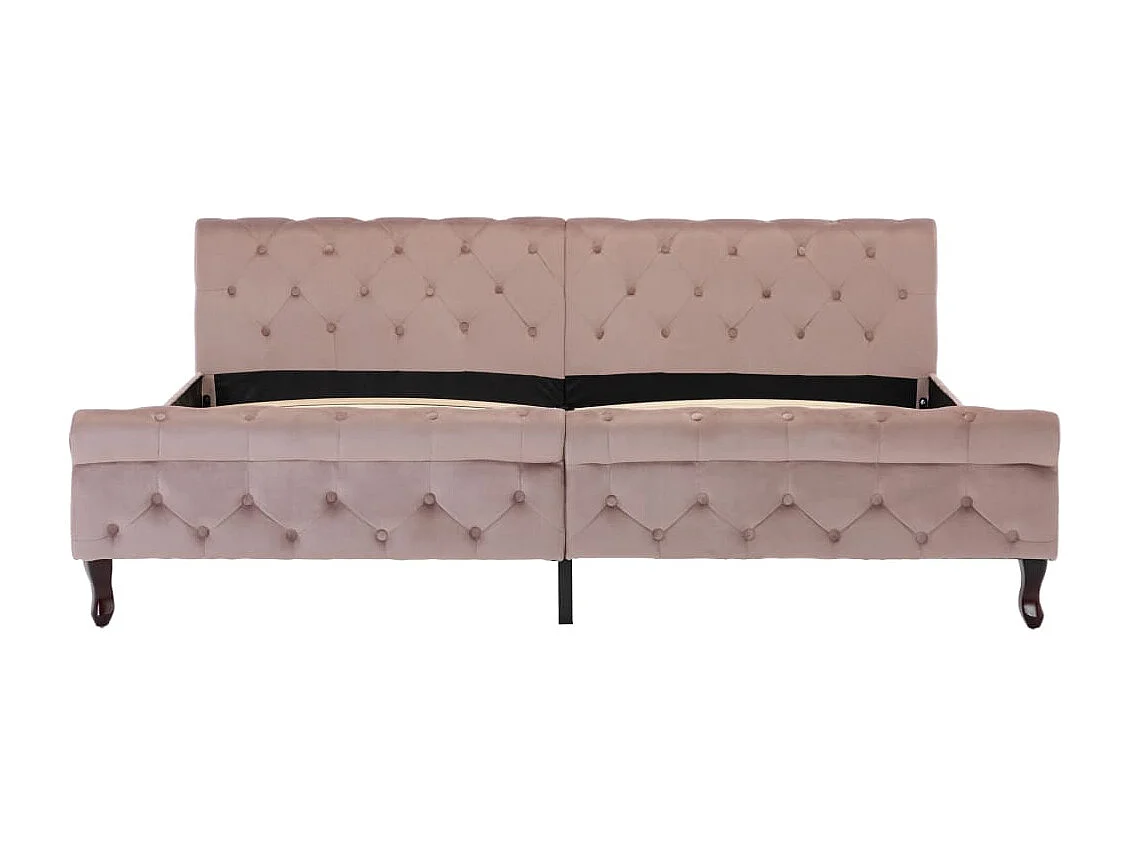 Cadre de lit sans matelas rose velours 200x200 cm