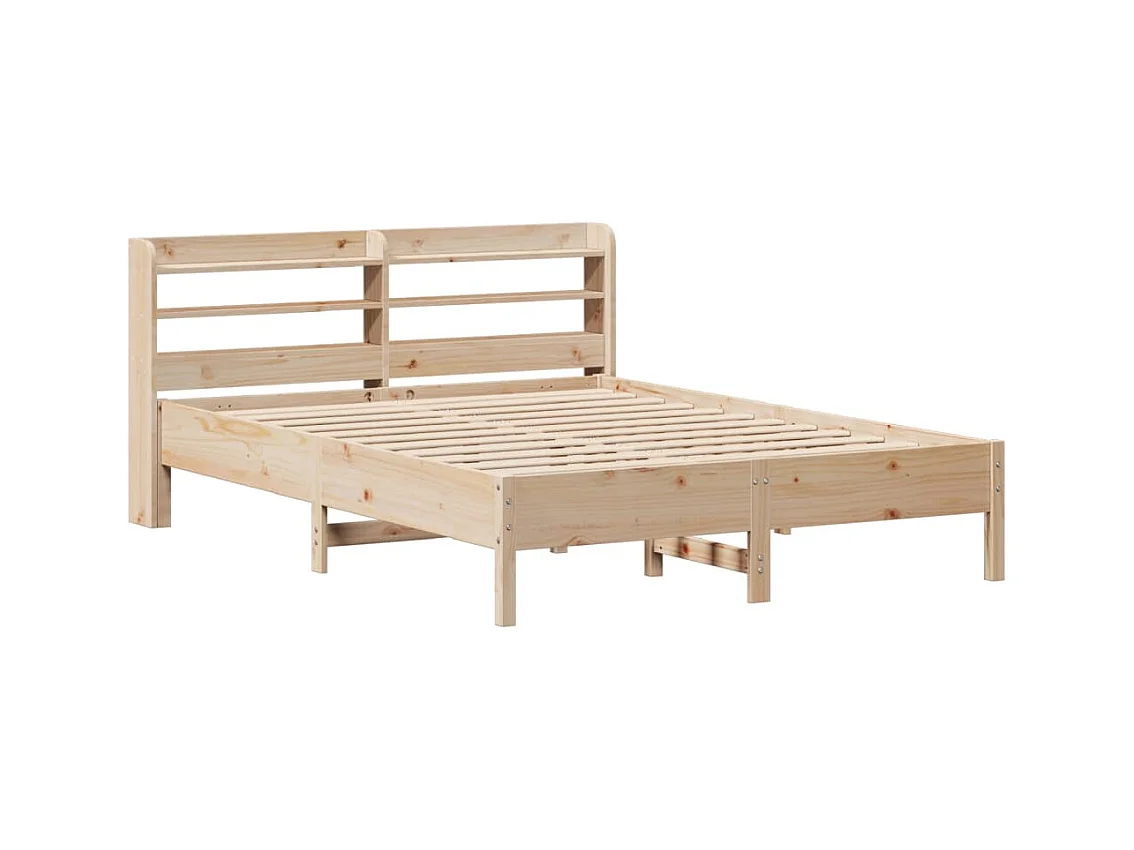 Estructura de cama sin colchón 150x200 cm madera maciza de pino