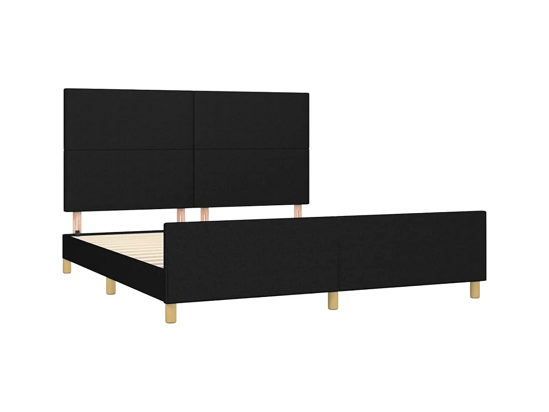Struttura letto senza materasso tessuto nero 180x200 cm