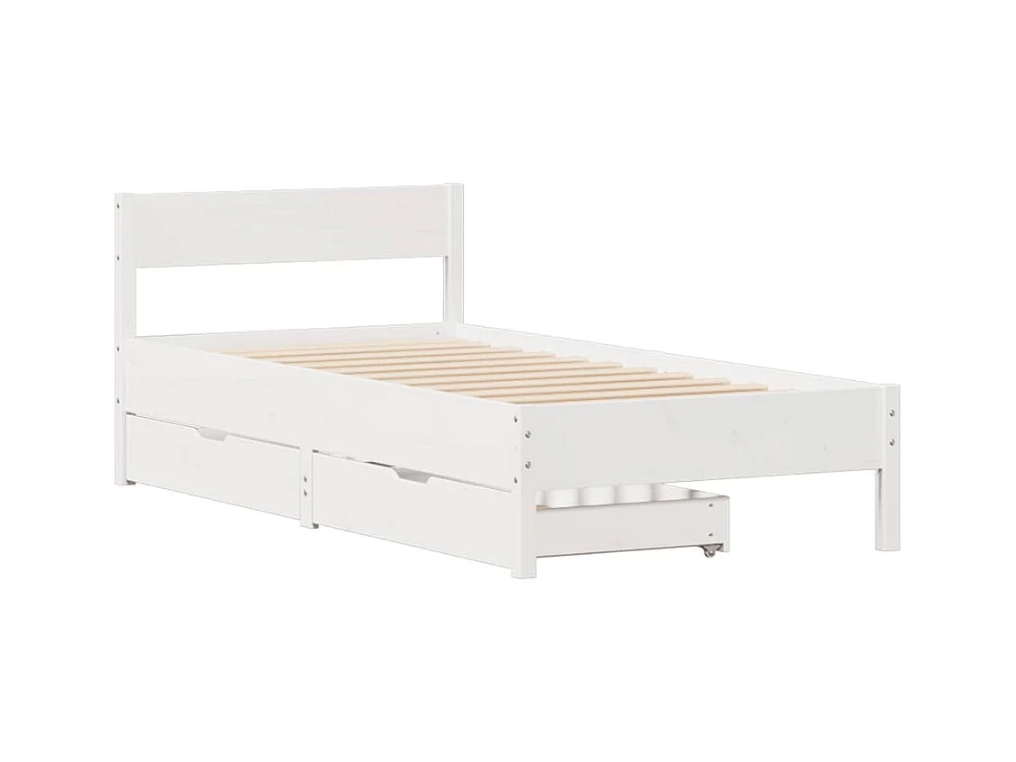 Bedframe zonder matras wit 90x200 cm massief grenenhout