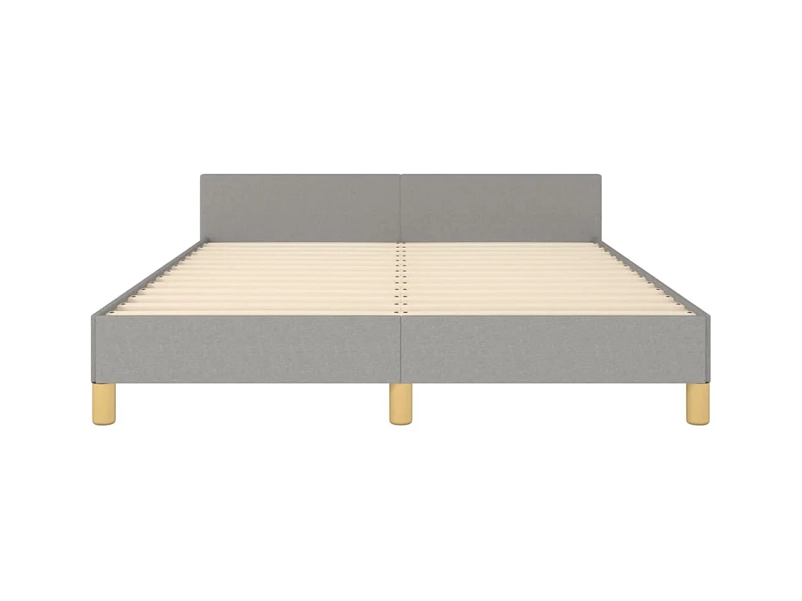 Cadre de lit sans matelas gris clair 140x200 cm tissu
