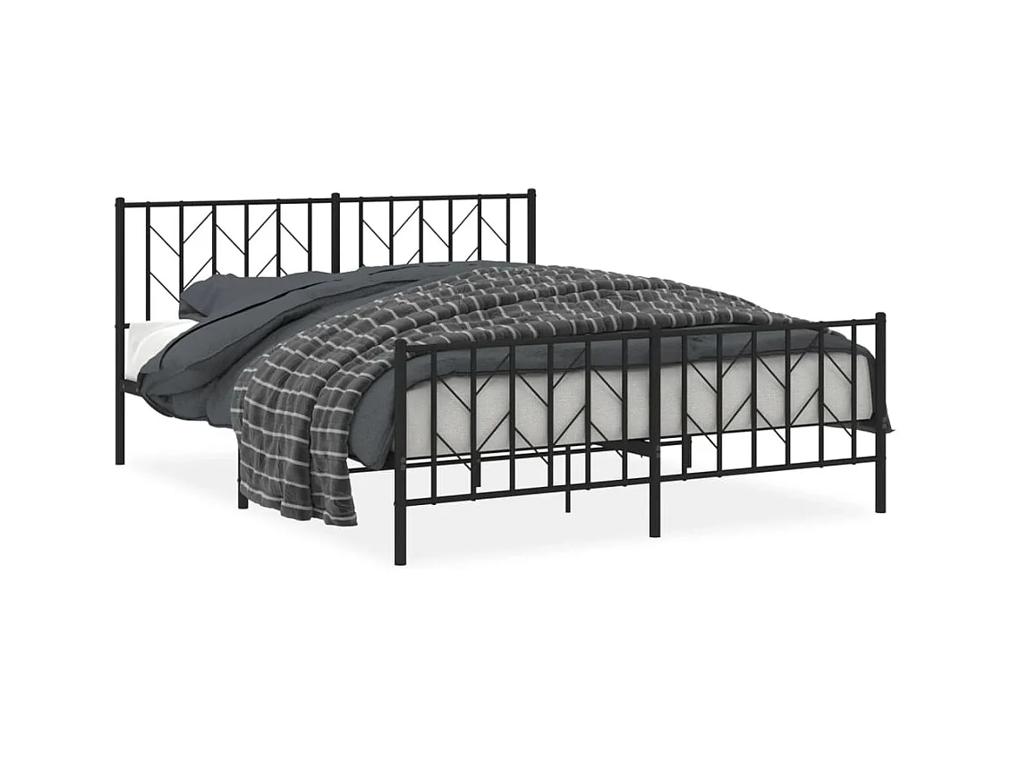 Metalen bedframe zonder matras met zwart voeteneinde 160x200cm
