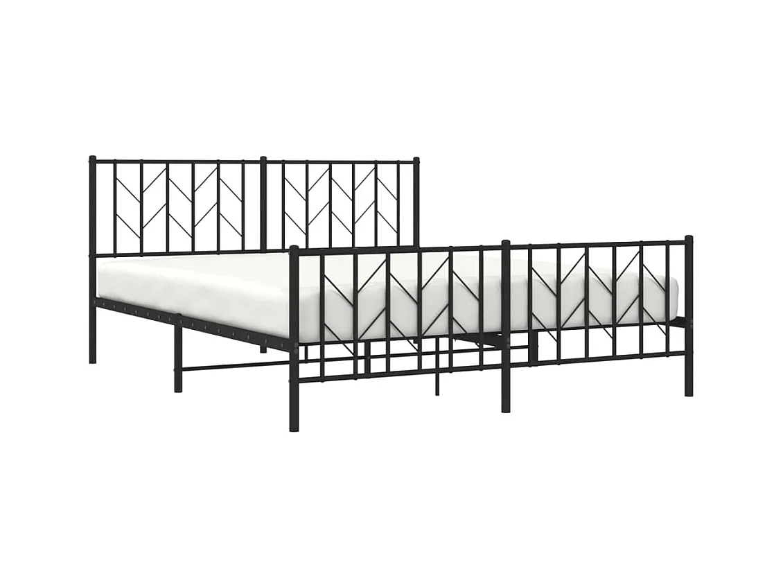 Metalen bedframe zonder matras met zwart voeteneinde 160x200cm