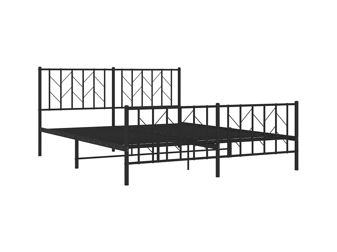 Metalen bedframe zonder matras met zwart voeteneinde 160x200cm