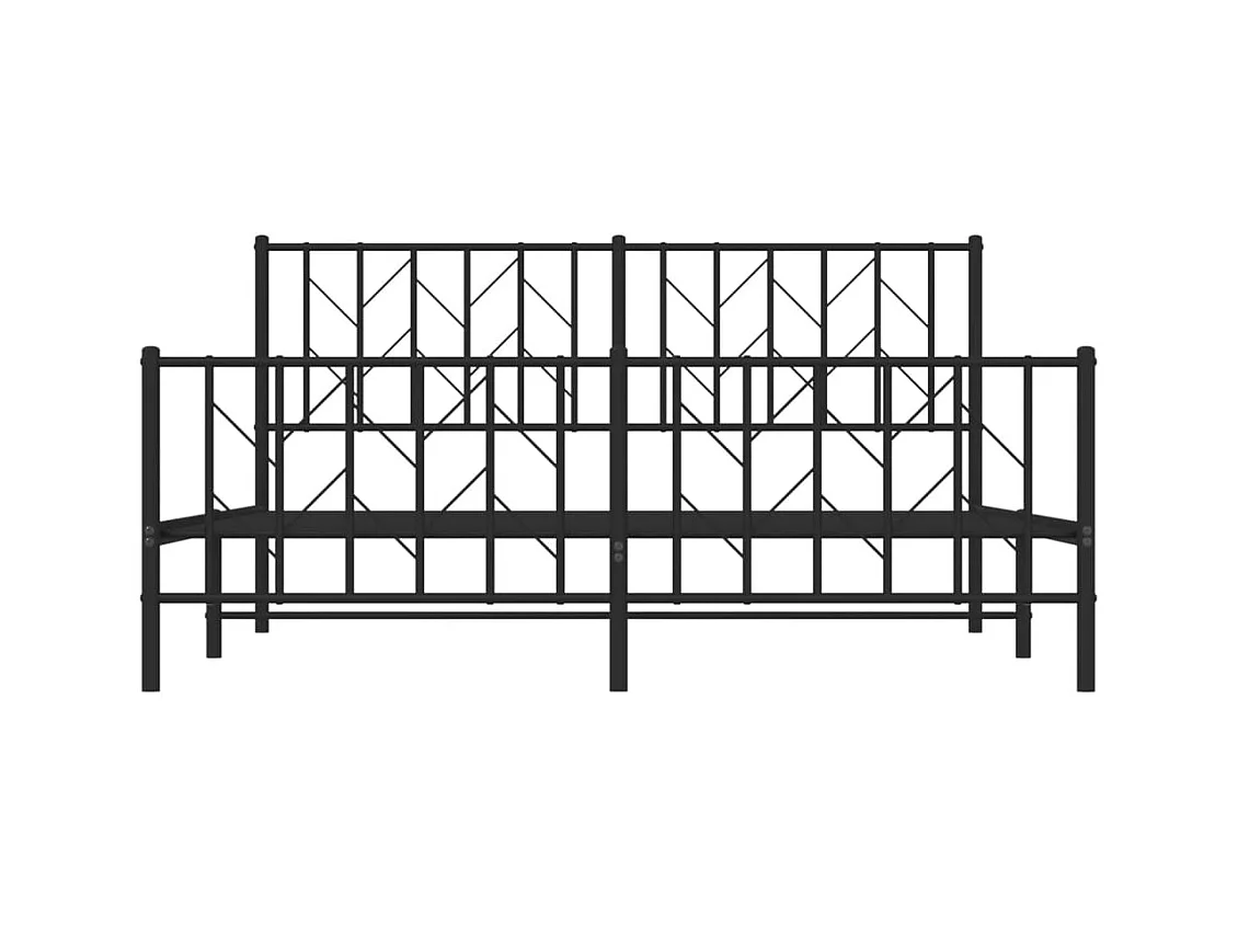 Metalen bedframe zonder matras met zwart voeteneinde 160x200cm