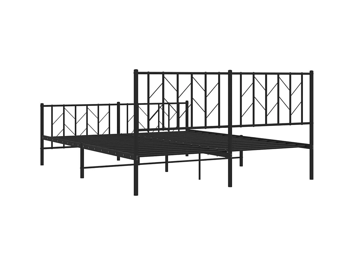 Metalen bedframe zonder matras met zwart voeteneinde 160x200cm