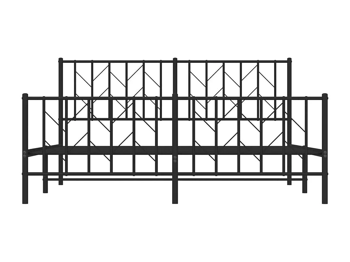 Struttura letto in metallo senza materasso con pediera nera 160x200cm