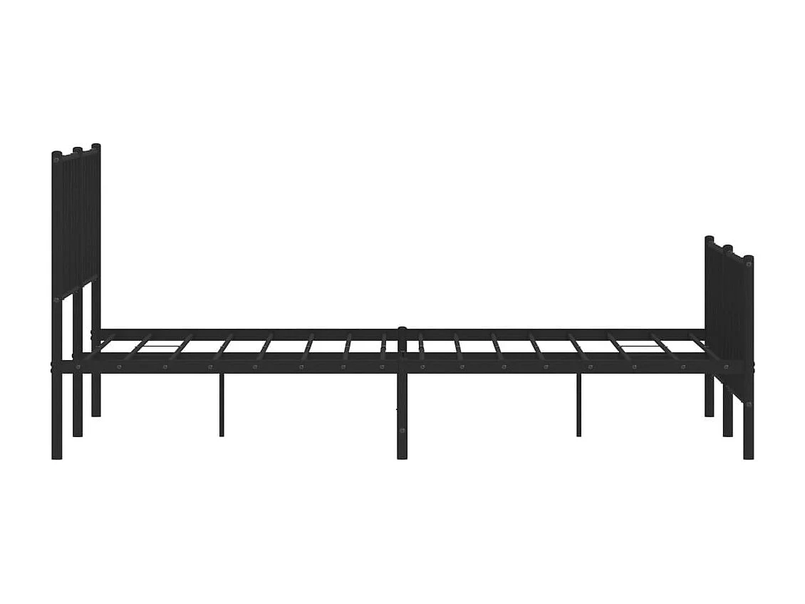 Struttura letto in metallo senza materasso con pediera nera 160x200cm