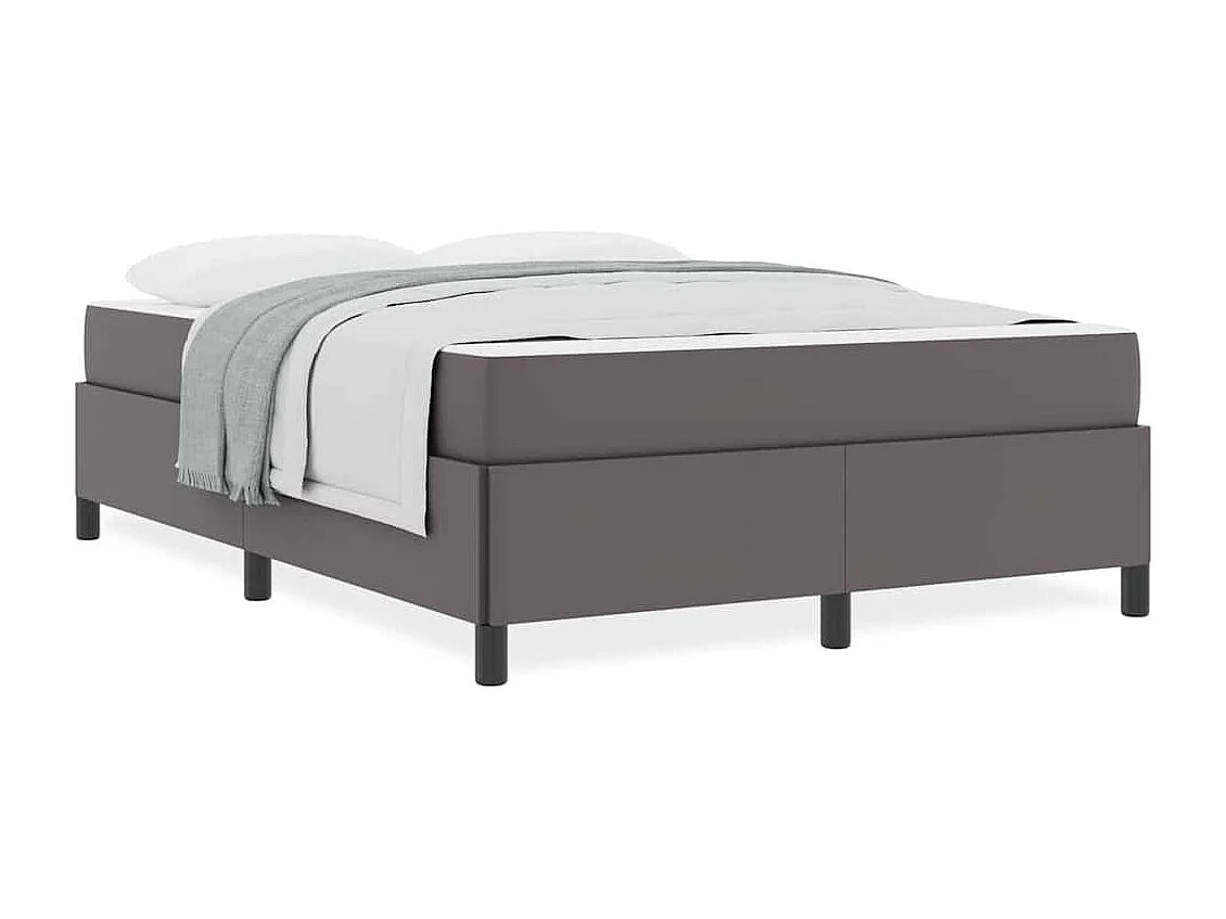 Cadre de lit avec matelas Gris 140 x 200 cm Faux cuir