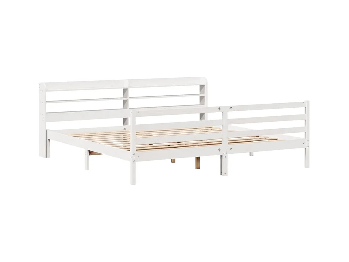 Struttura letto con testiera senza materasso bianco 200x200 cm