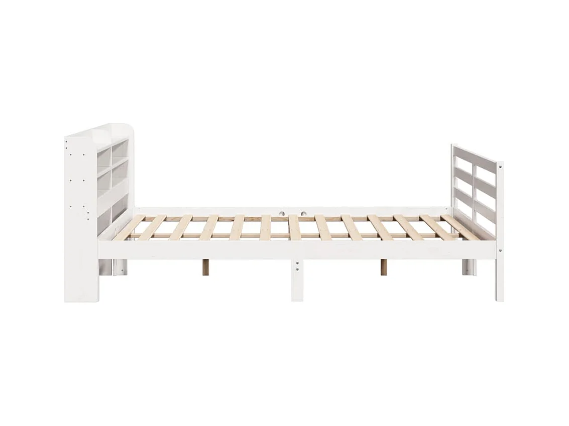 Struttura letto con testiera senza materasso bianco 200x200 cm