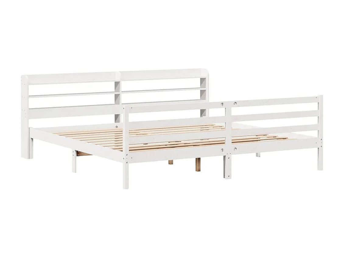 Struttura letto con testiera senza materasso bianco 200x200 cm