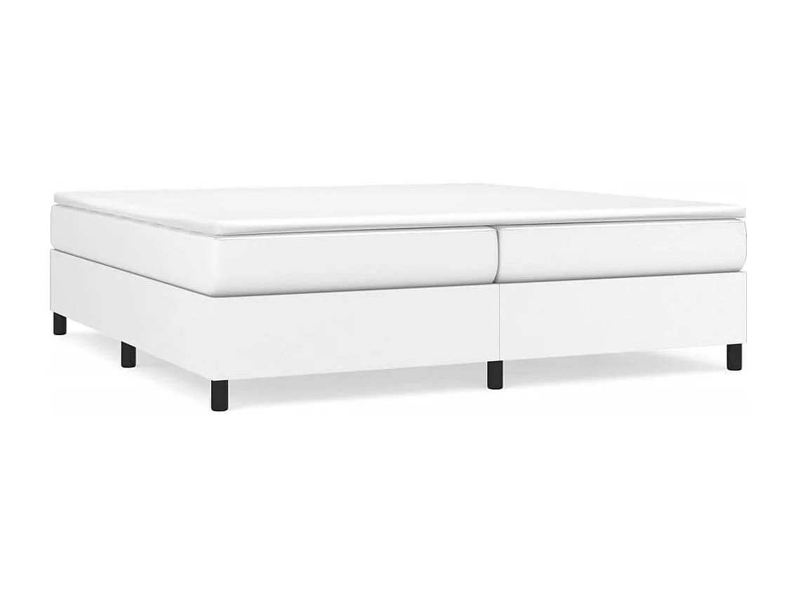 Estructura de cama sin colchón blanca 200x200 cm símil piel