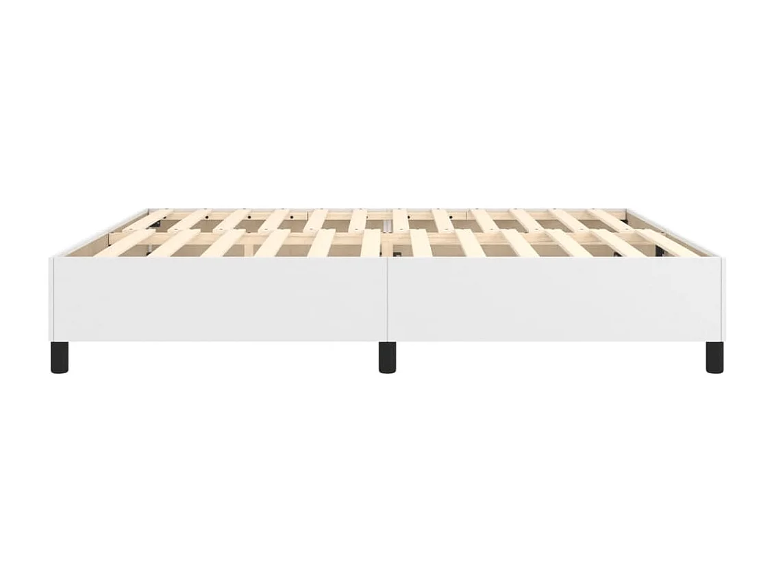 Estructura de cama sin colchón blanca 200x200 cm símil piel