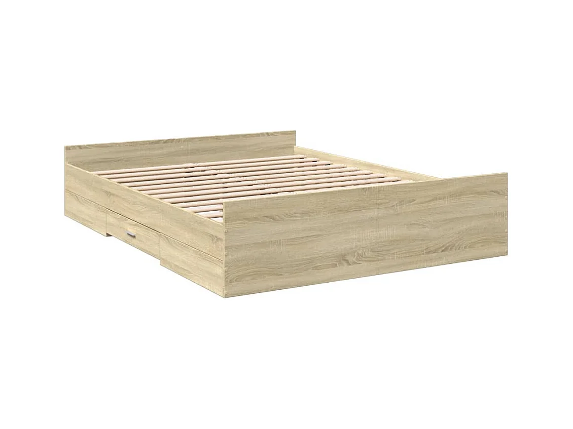 Bedframe met lades zonder matras sonoma eiken 160x200 cm