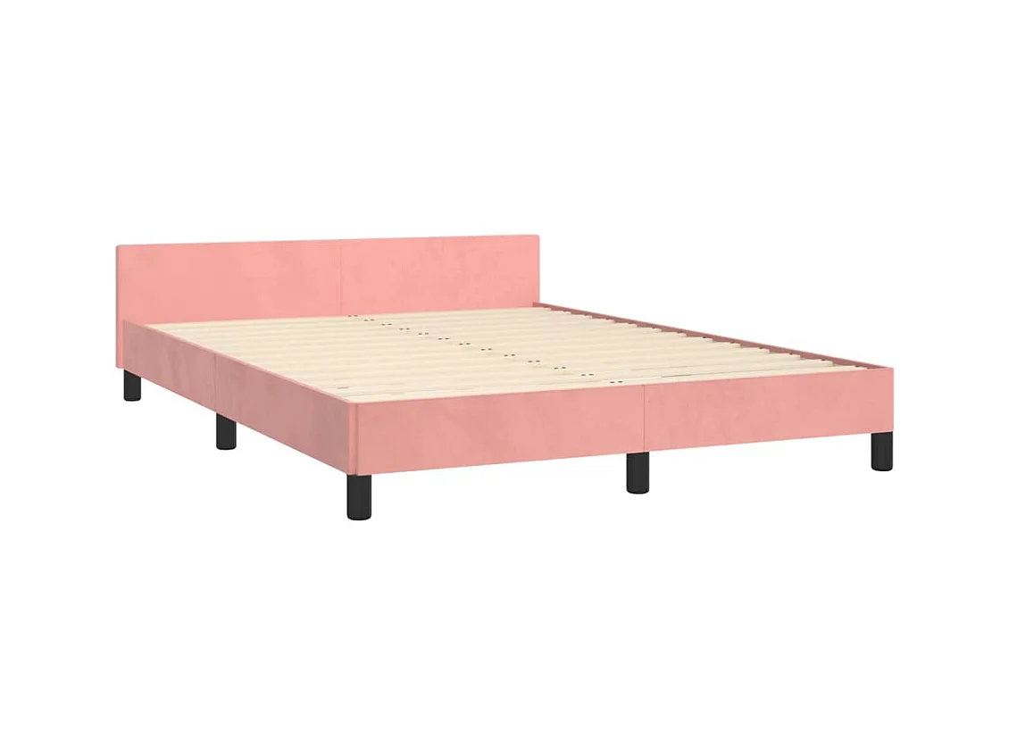 Bedframe zonder matras roze 140x190 cm fluweel