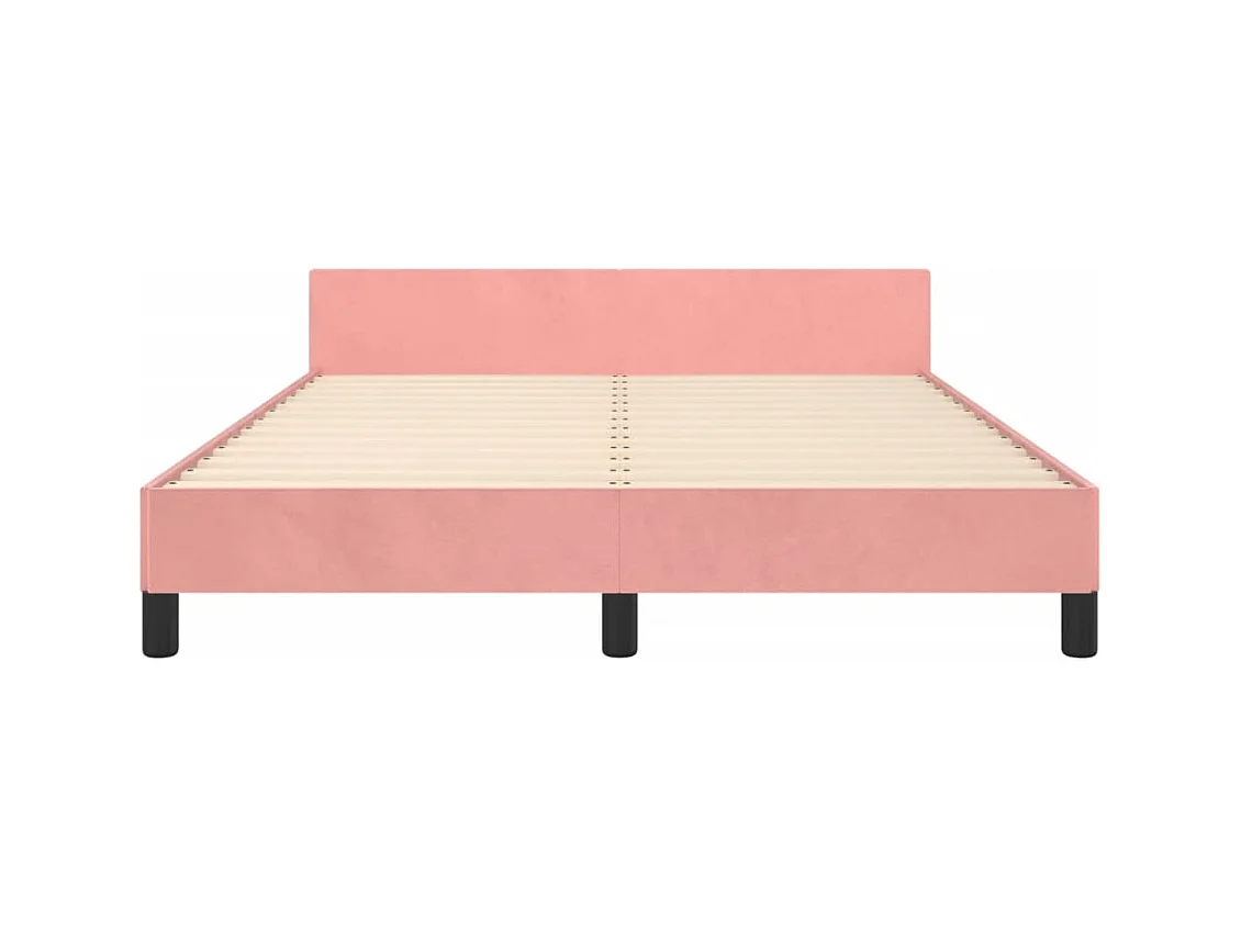 Bedframe zonder matras roze 140x190 cm fluweel