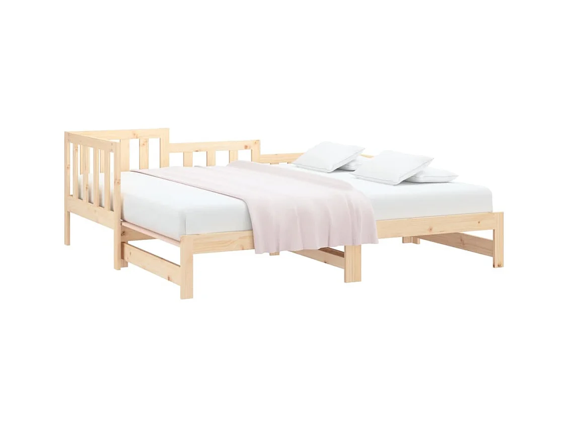 Letto scorrevole senza materasso 2x(90x190) cm Legno massello di pino