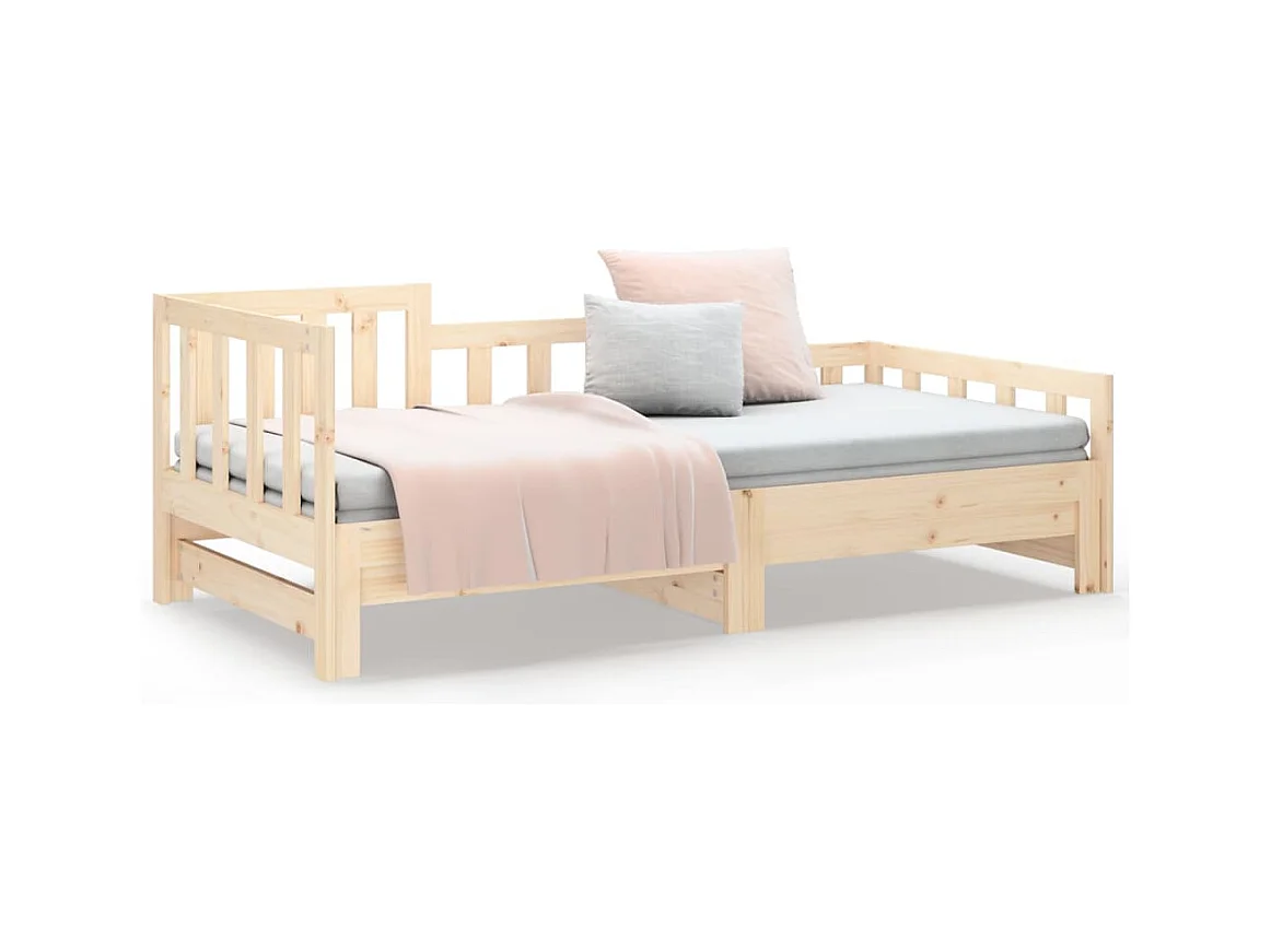 Letto scorrevole senza materasso 2x(90x190) cm Legno massello di pino