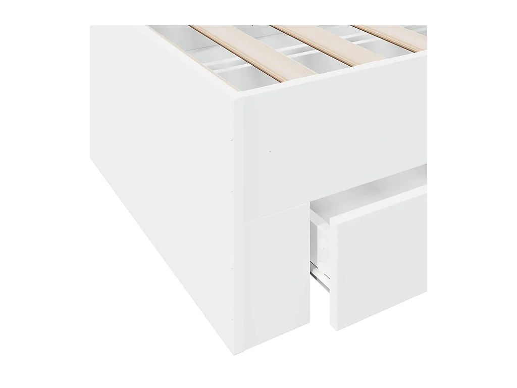 Bettgestell mit Schubladen ohne Matratze weiß 160x200 cm