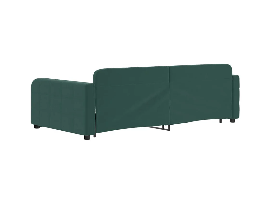 Lit de jour avec gigogne sans matelas vert foncé 100x200 cm