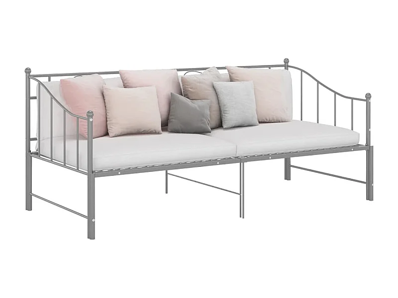 Divano letto estensibile senza materasso in metallo grigio 90x200cm