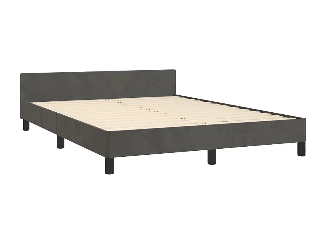 Struttura letto senza materasso grigio scuro 140x200 cm velluto