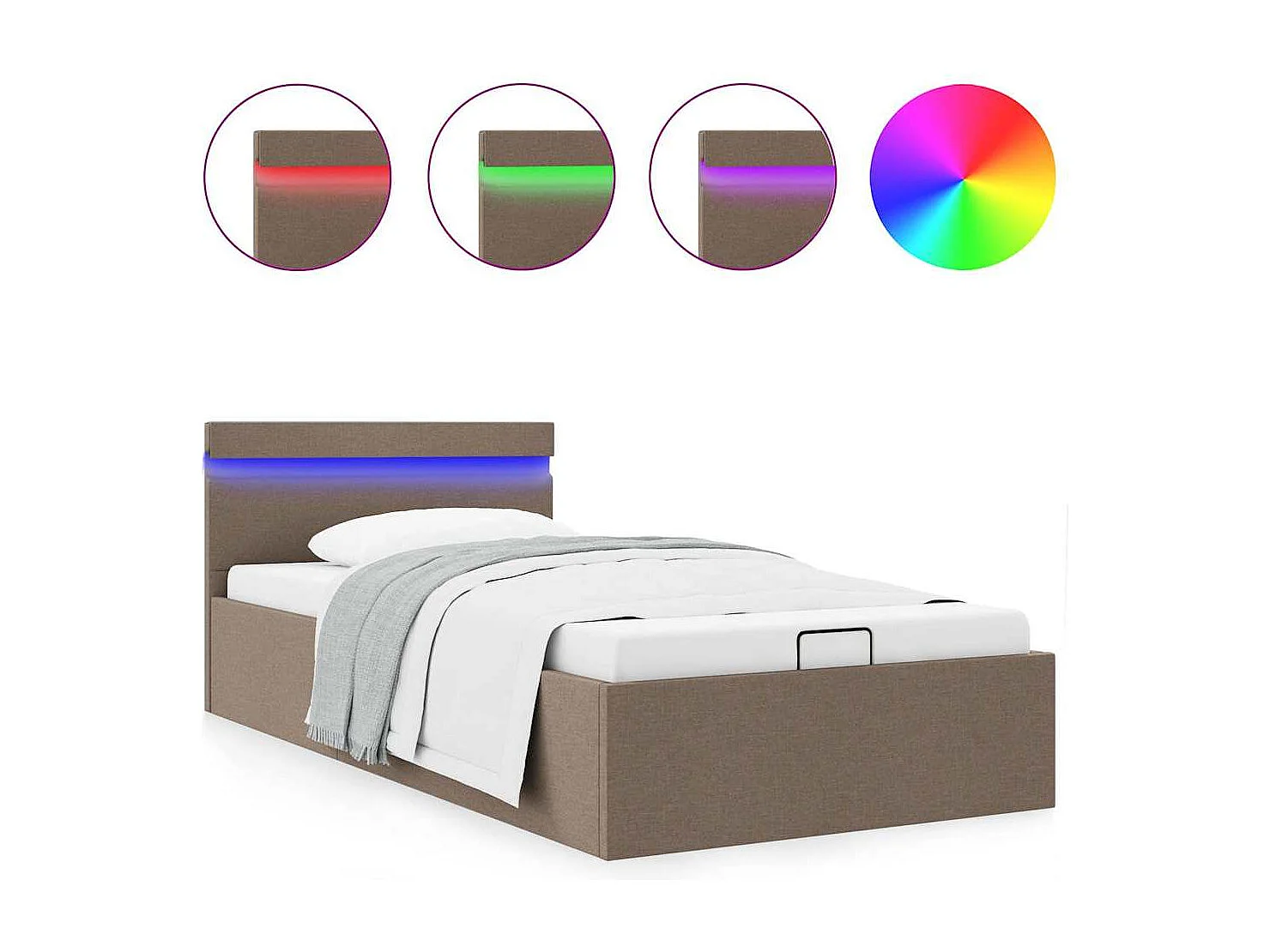 Somier hidráulico con canapé sin colchón 90x200 cm