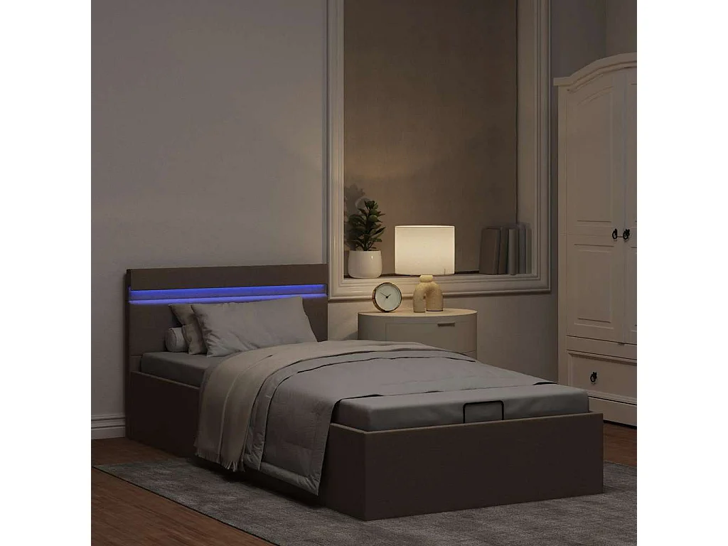 Somier hidráulico con canapé sin colchón 90x200 cm