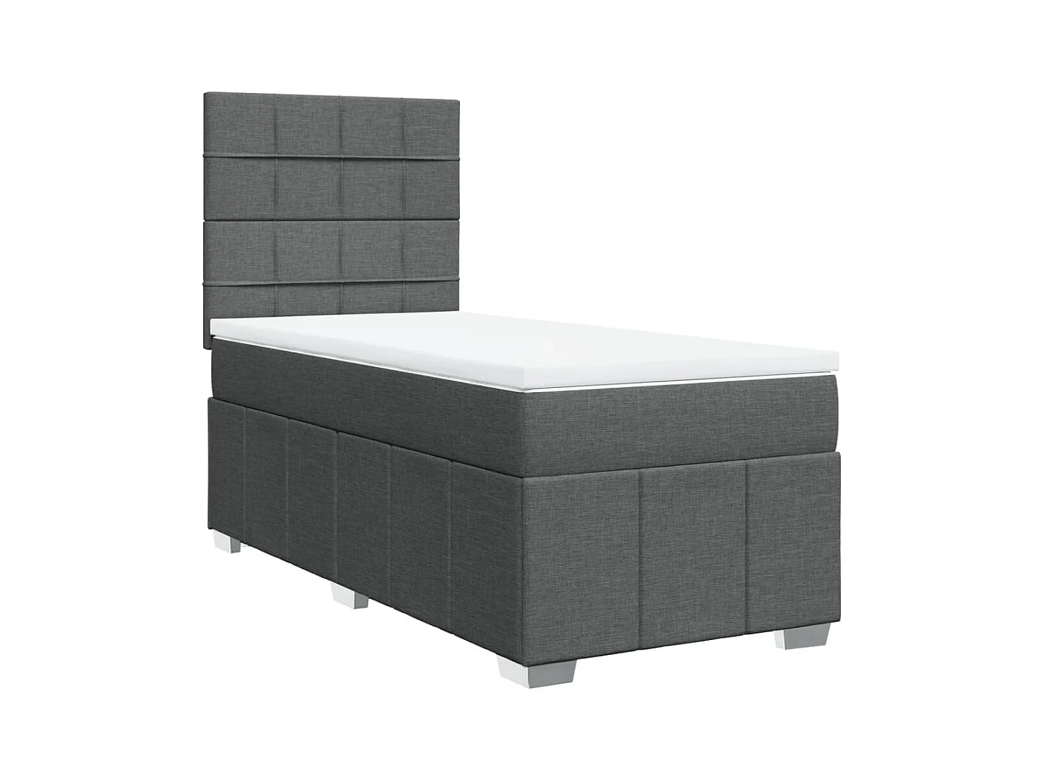 Sommier à lattes de lit avec matelas Gris foncé 80x200 cm Tissu