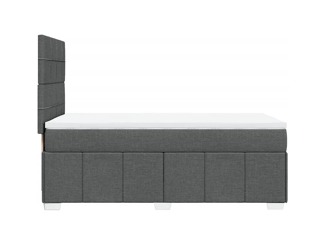 Sommier à lattes de lit avec matelas Gris foncé 80x200 cm Tissu