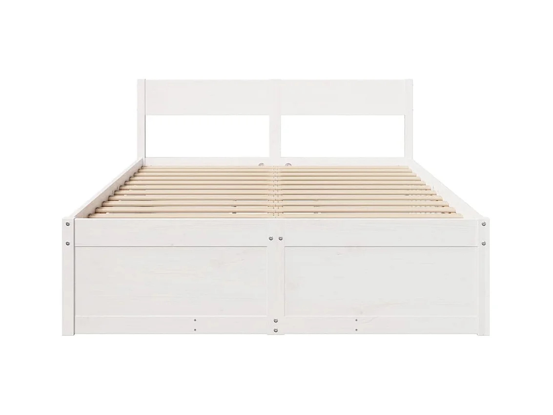Bedframe zonder matras wit 140x190 cm massief grenenhout